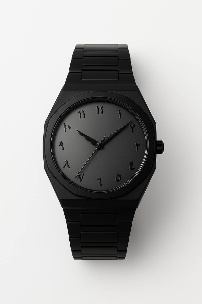Black Minimalist Arabic Numeral Watch